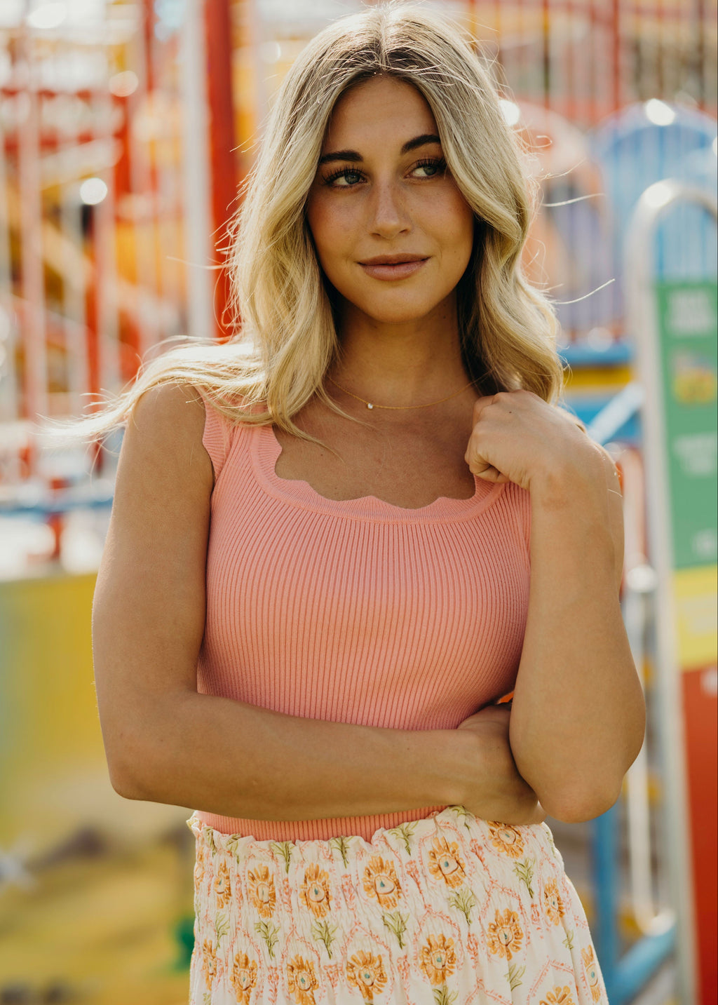 SWEATER TANK IN FLAMINGO