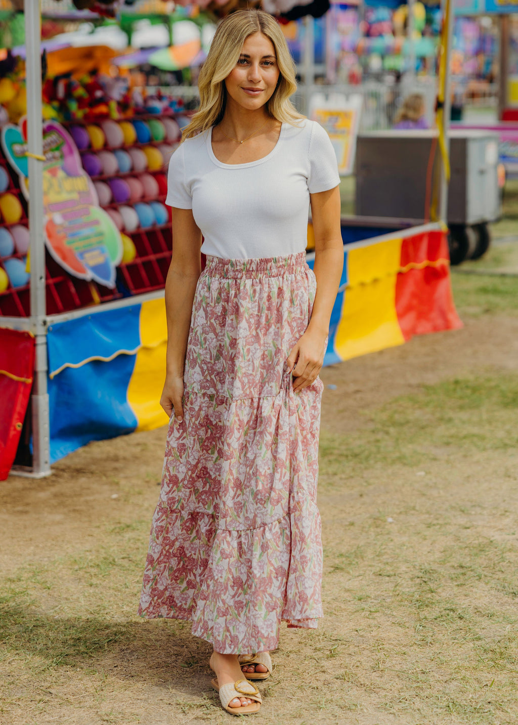 TIERED BOHO SKIRT IN TULIP SONATA