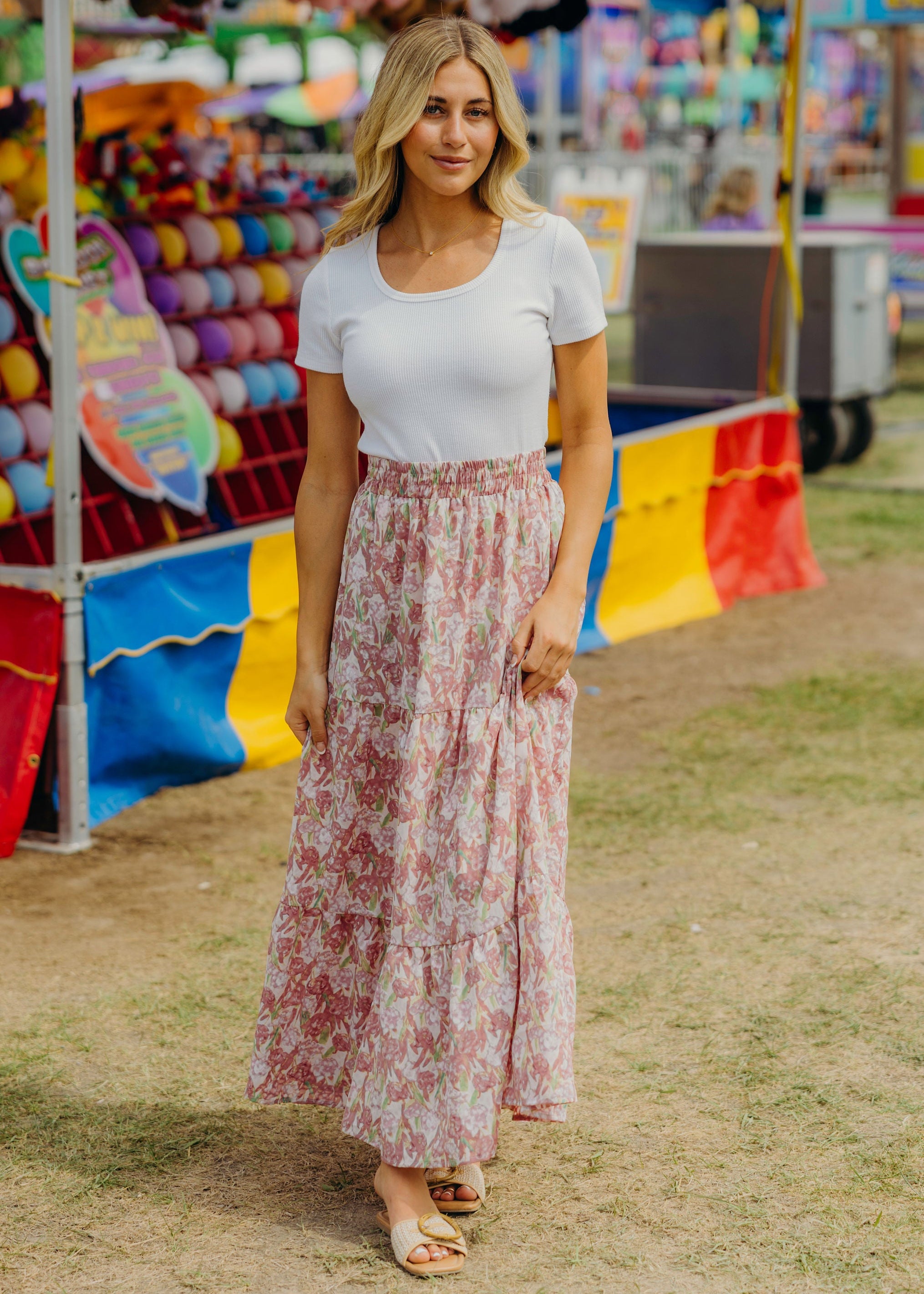 TIERED BOHO SKIRT IN TULIP SONATA