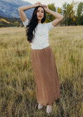 MAXI SLIP SKIRT IN COUNTRYSIDE BLOOM