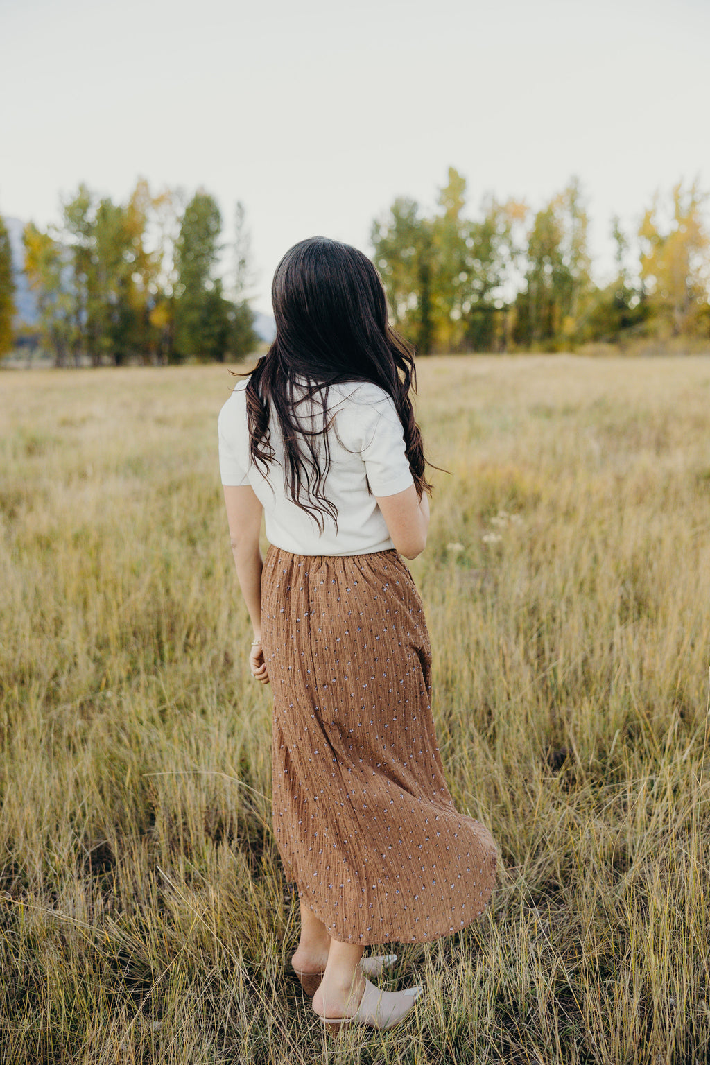 MAXI SLIP SKIRT IN COUNTRYSIDE BLOOM