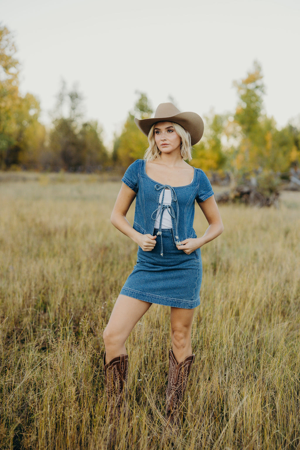 SIGNATURE SKIRT IN DAYBREAK DENIM