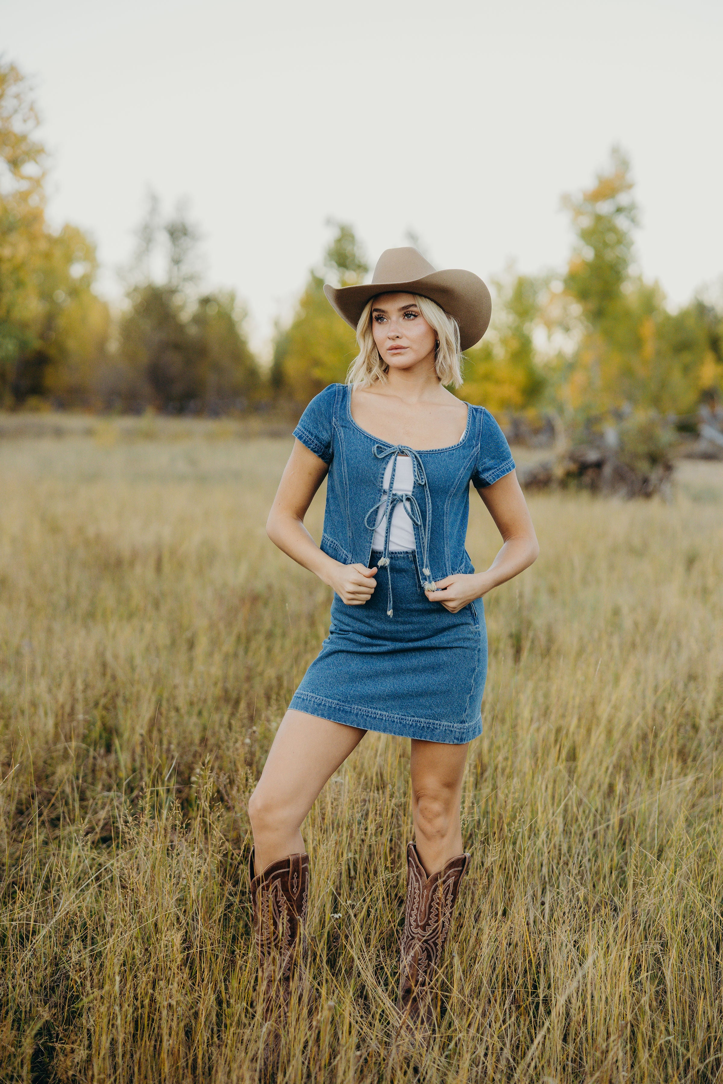 SIGNATURE SKIRT IN DAYBREAK DENIM