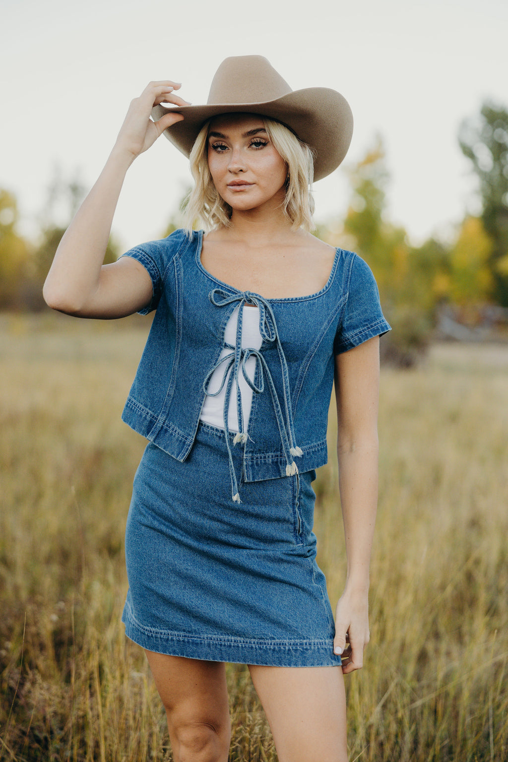 DENIM BLOUSE IN DAYBREAK DENIM