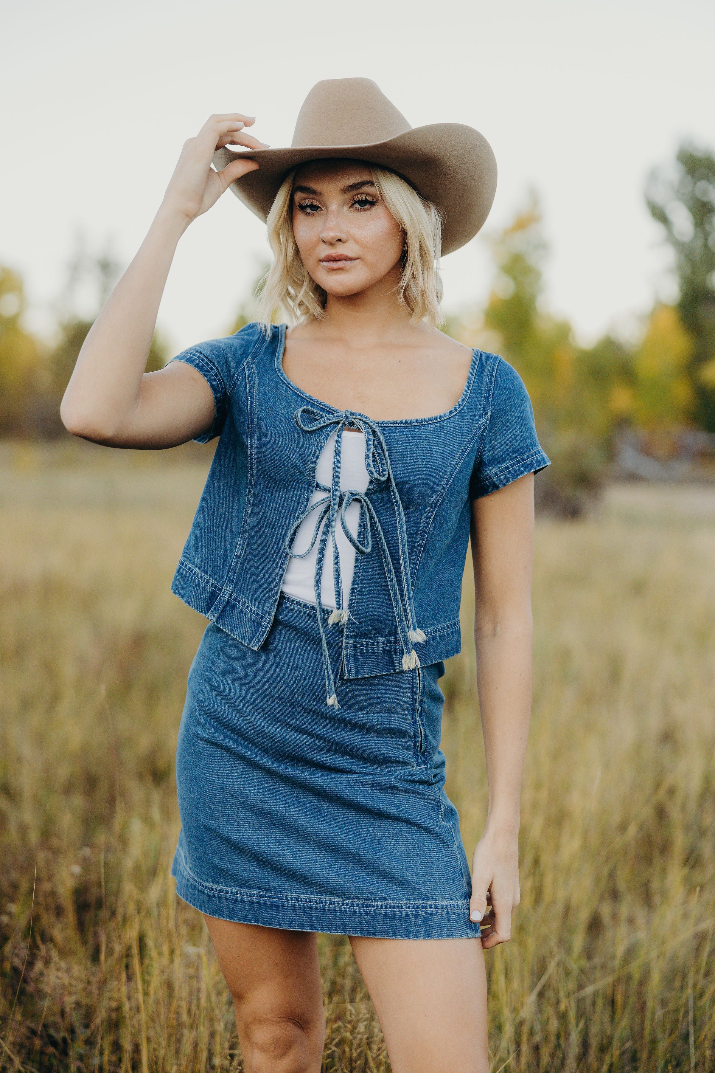 DENIM BLOUSE IN DAYBREAK DENIM