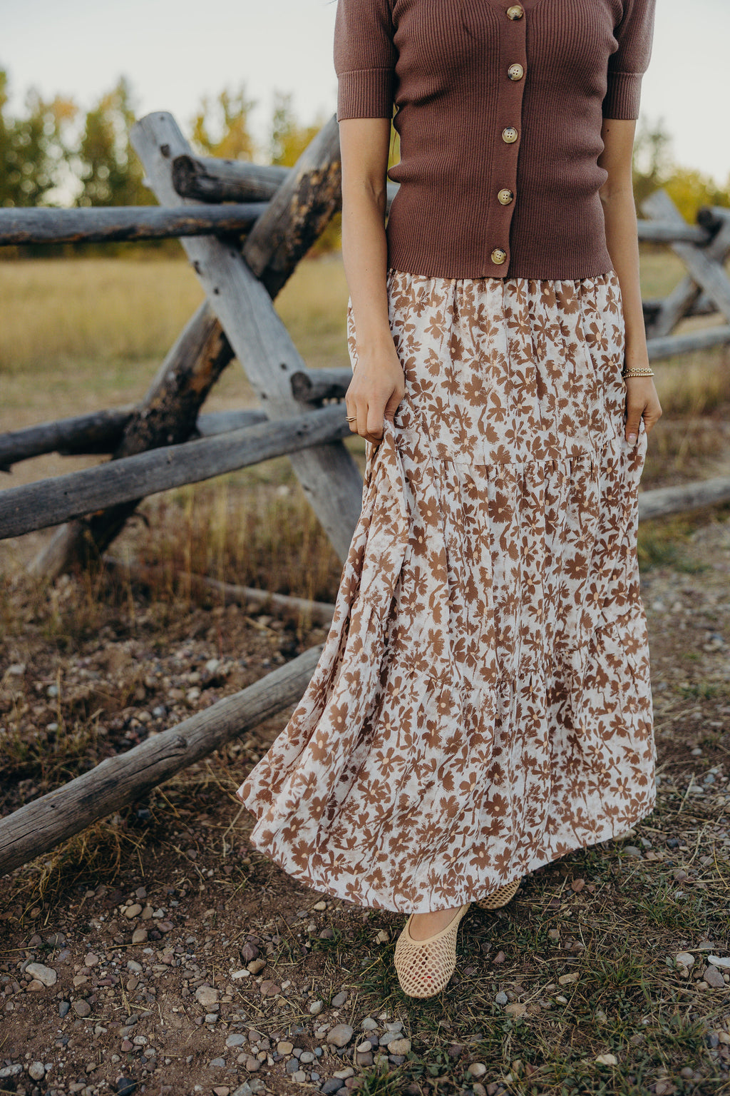 MAXI SKIRT IN DUSTY DAISY