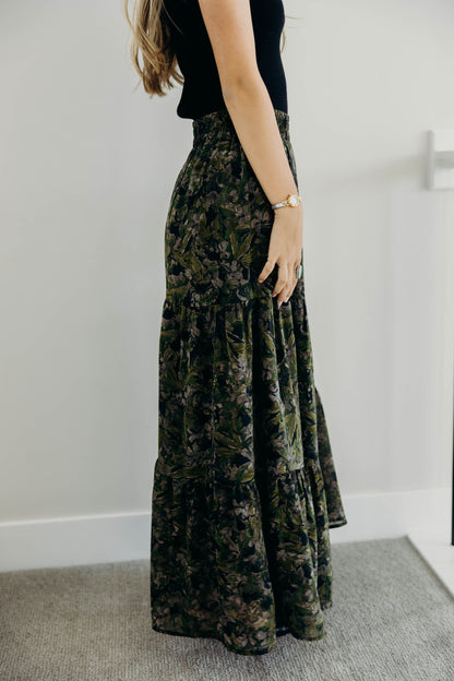 TIERED BOHO SKIRT IN HERITAGE IVY