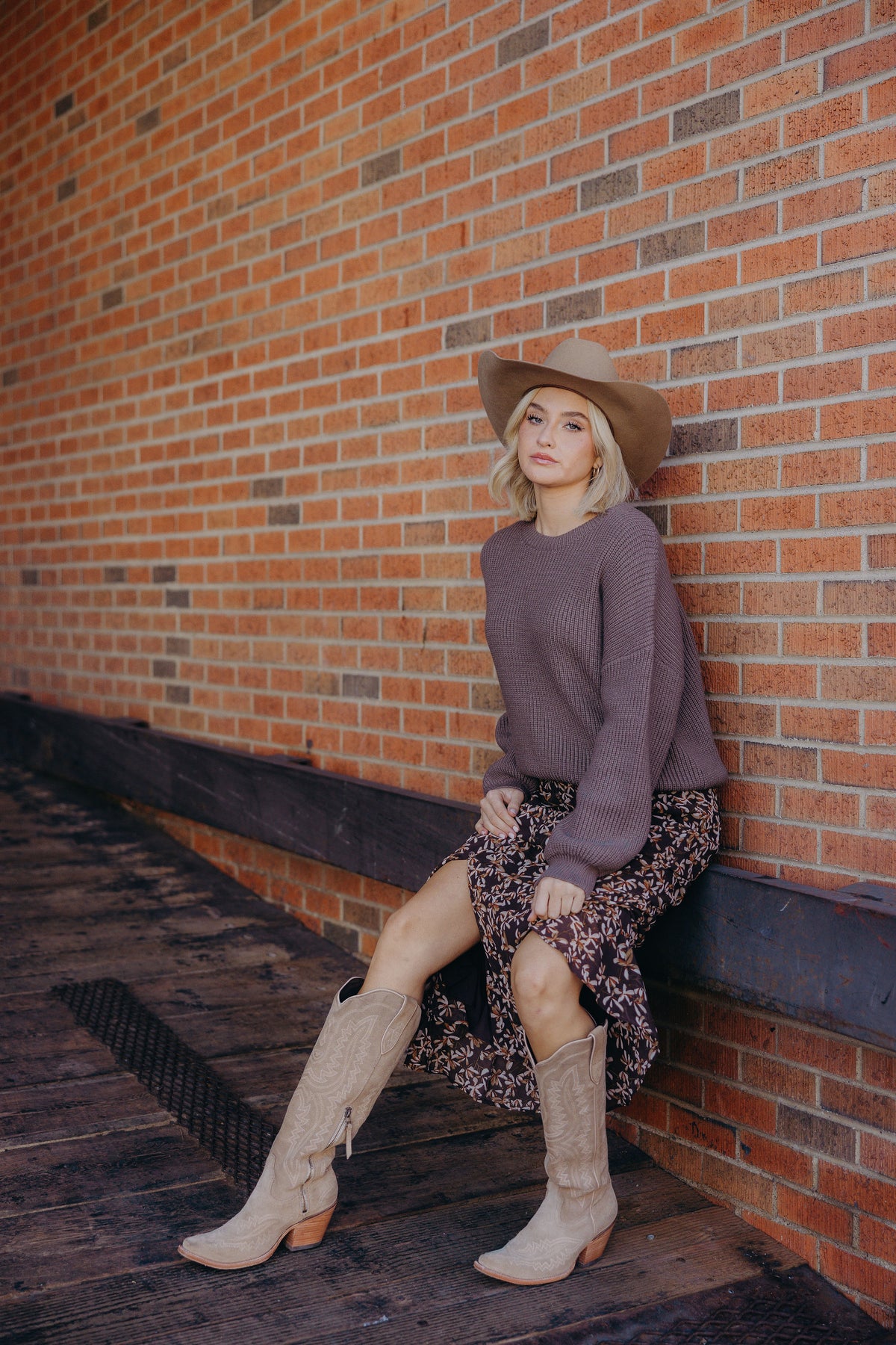 SLIT FRONT MAXI SKIRT IN BUTTERSCOTCH