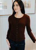 TISSUE CARDIGAN IN RUSSET