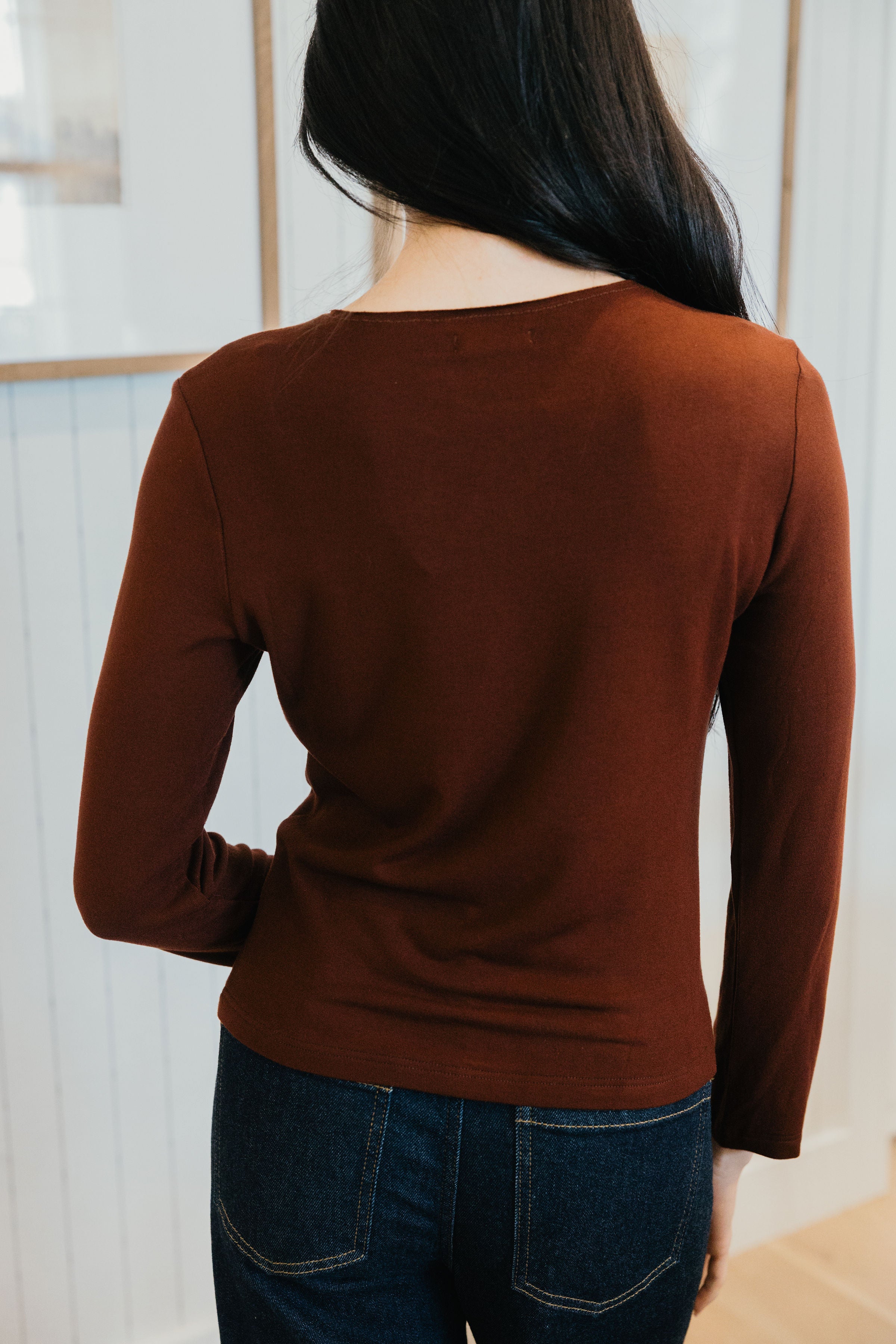 TISSUE CARDIGAN IN RUSSET