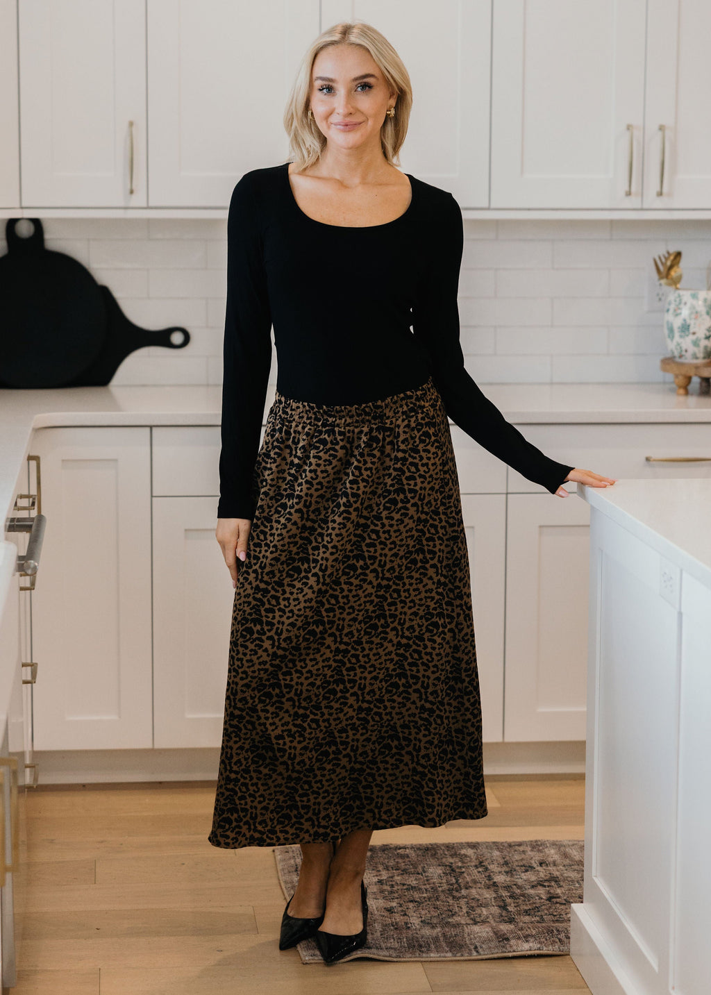 MAXI SKIRT IN MIDNIGHT JAGUAR