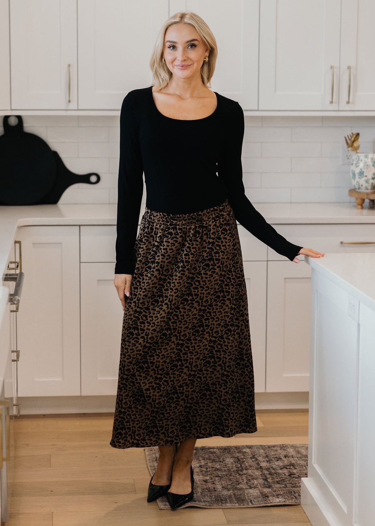 MAXI SKIRT IN MIDNIGHT JAGUAR