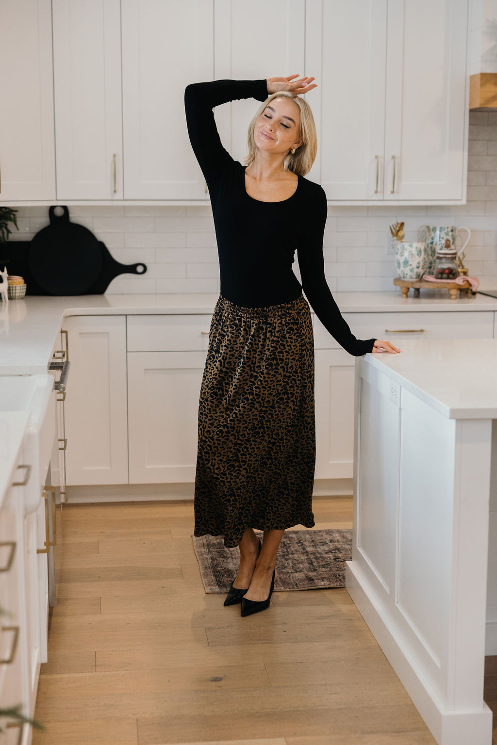 MAXI SKIRT IN MIDNIGHT JAGUAR