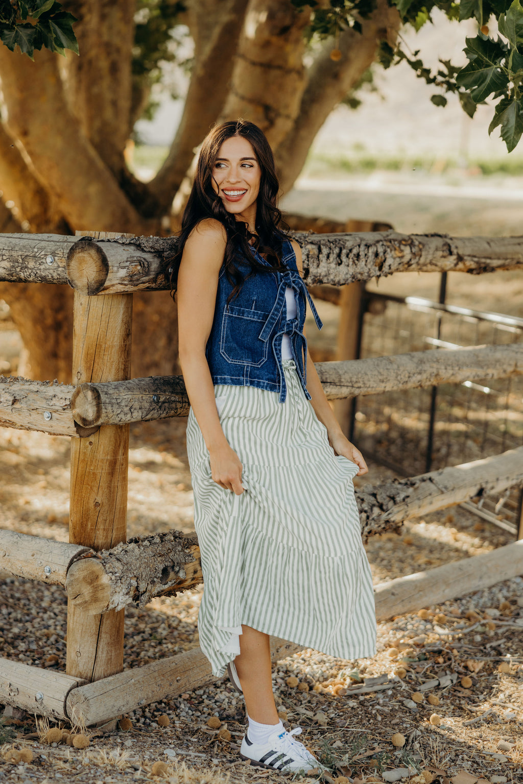 DENIM TIE VEST IN INKWELL