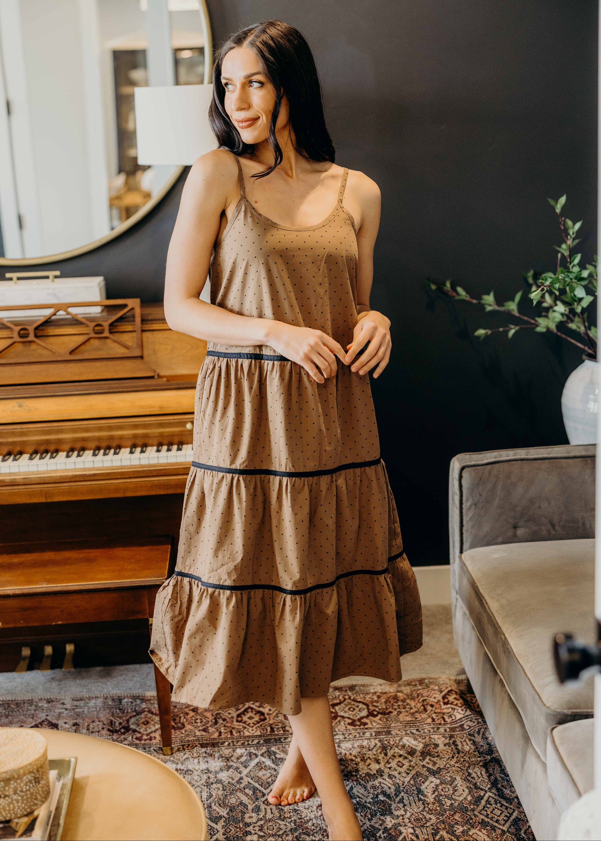 THE COLLYNS IN MOCHA DOT FINAL SALE