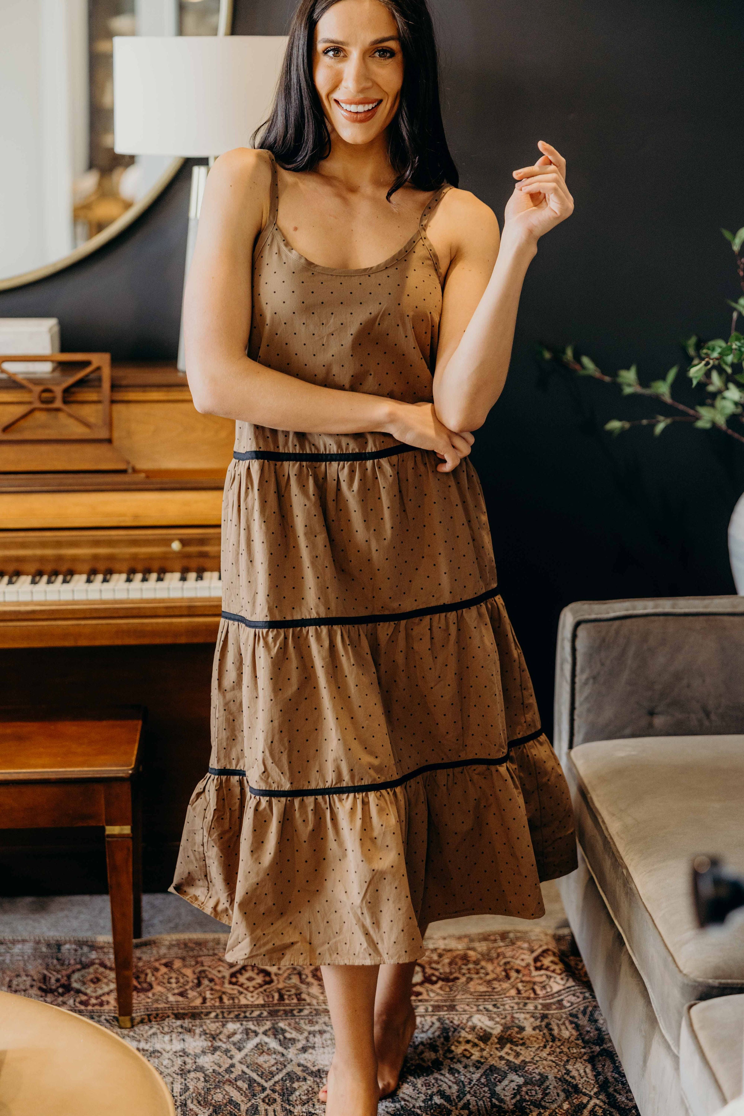 THE COLLYNS IN MOCHA DOT FINAL SALE