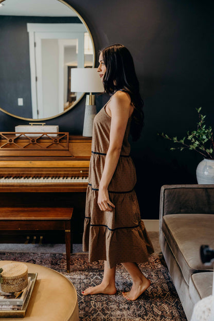 THE COLLYNS IN MOCHA DOT