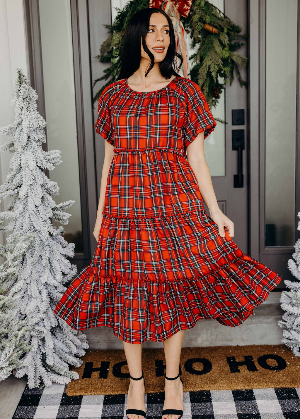 THE SERENA IN CRANBERRY PLAID FINAL SALE
