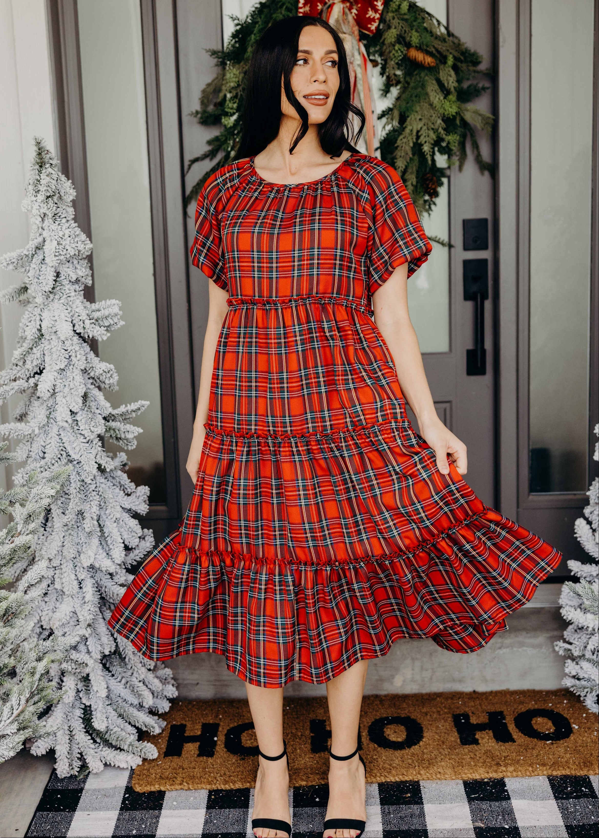 THE SERENA IN CRANBERRY PLAID FINAL SALE