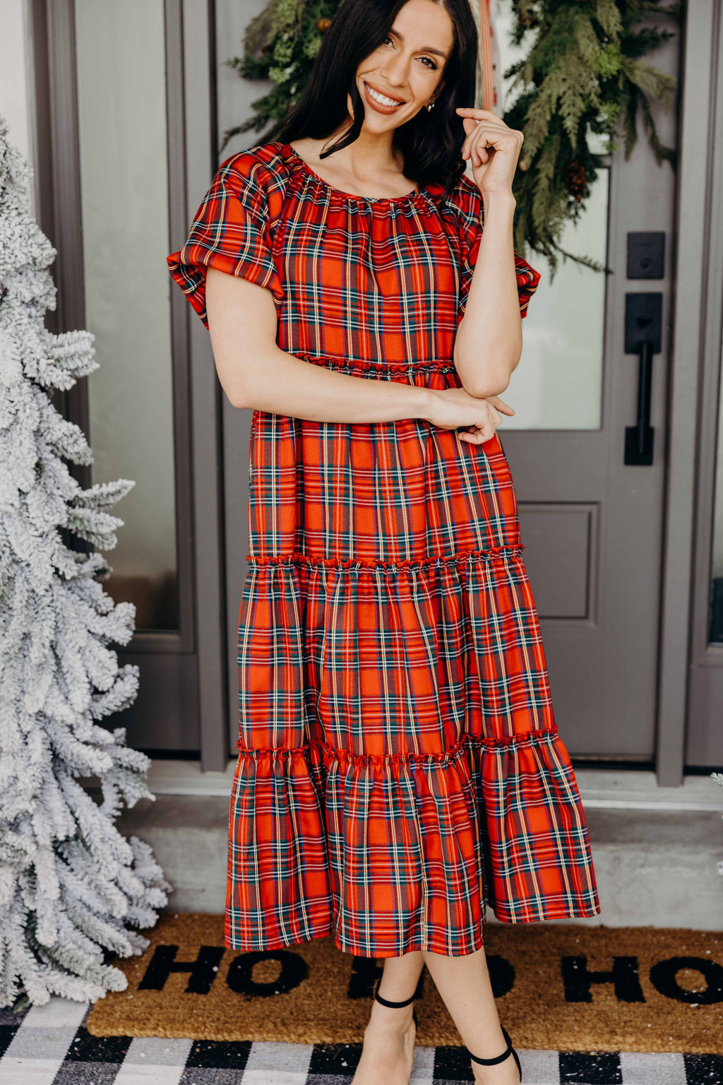 THE SERENA IN CRANBERRY PLAID FINAL SALE