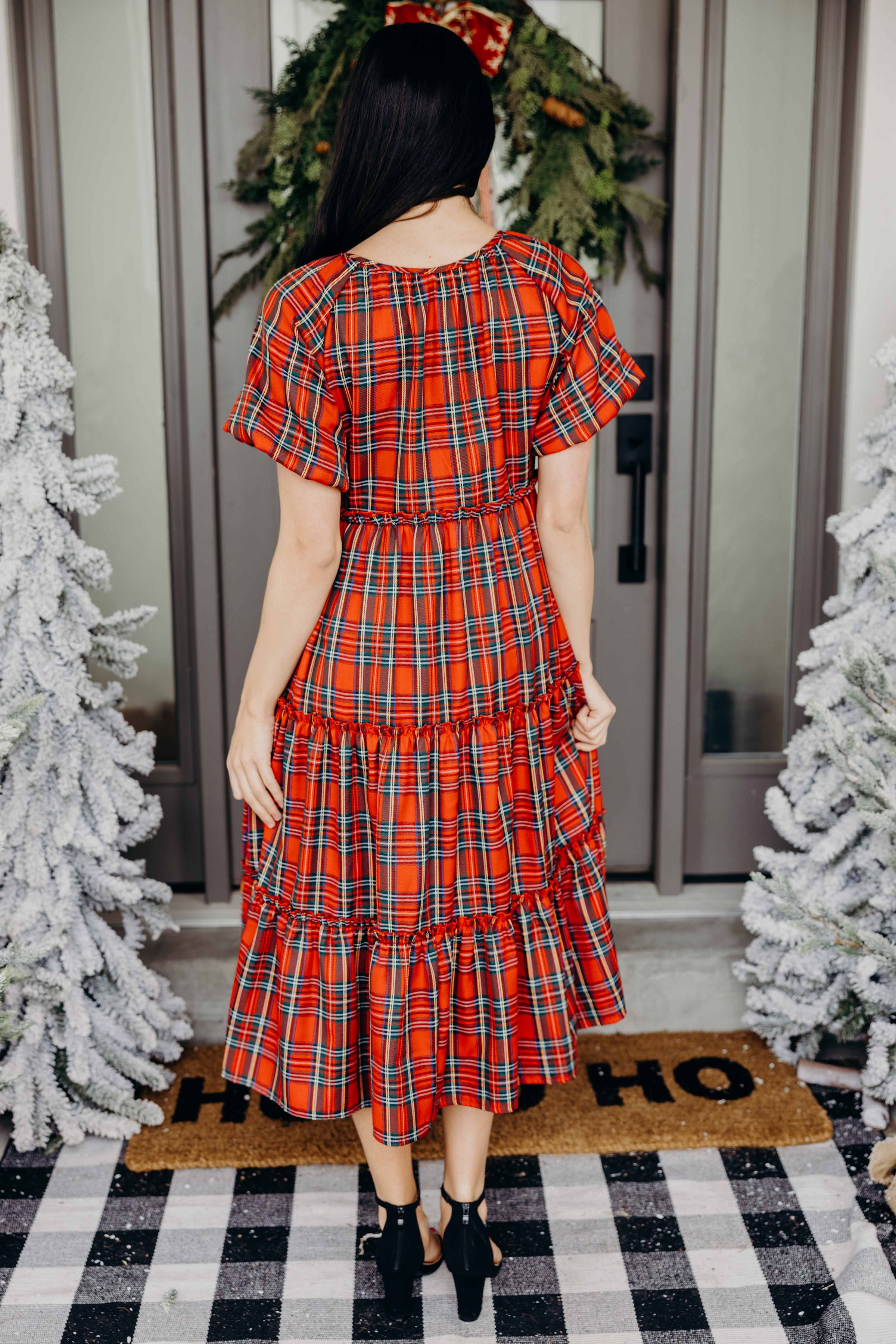 THE SERENA IN CRANBERRY PLAID FINAL SALE