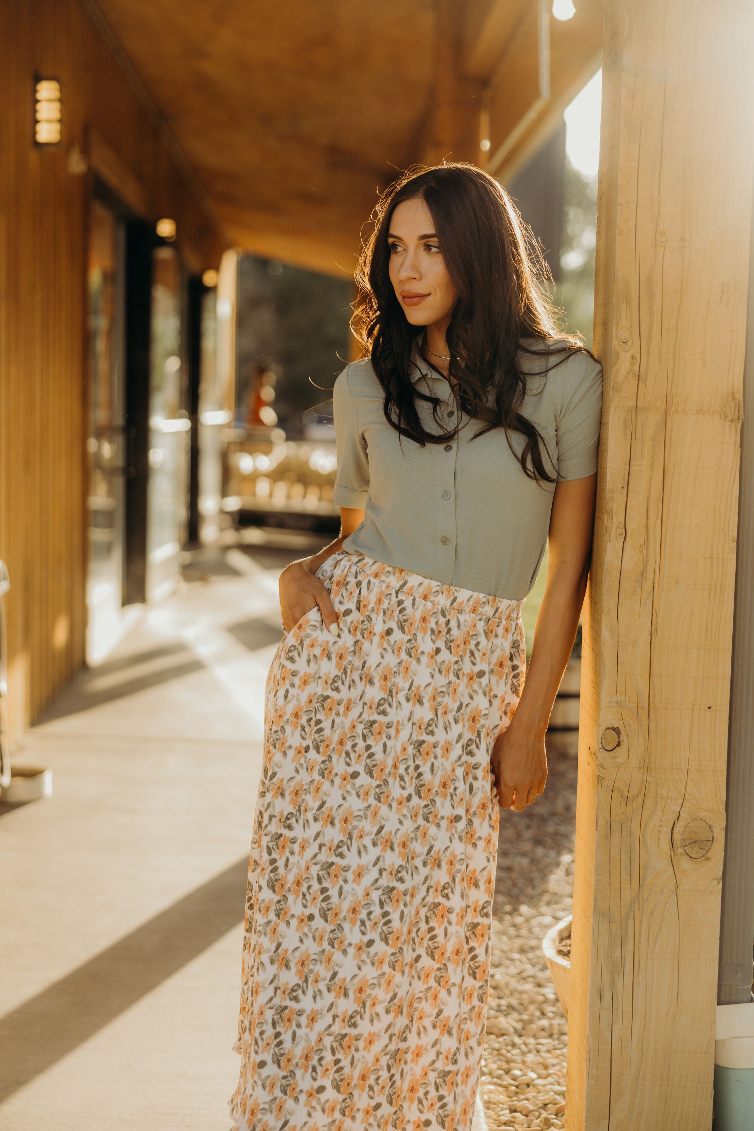 TEXTURED SKIRT IN HONEY GROVE
