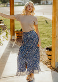 SLIT FRONT MAXI IN WISPY BLUE