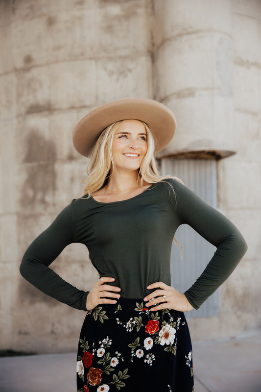 SOFT LONG SLEEVE TEE IN CACTUS