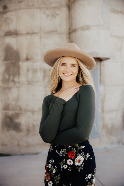 SOFT LONG SLEEVE TEE IN CACTUS