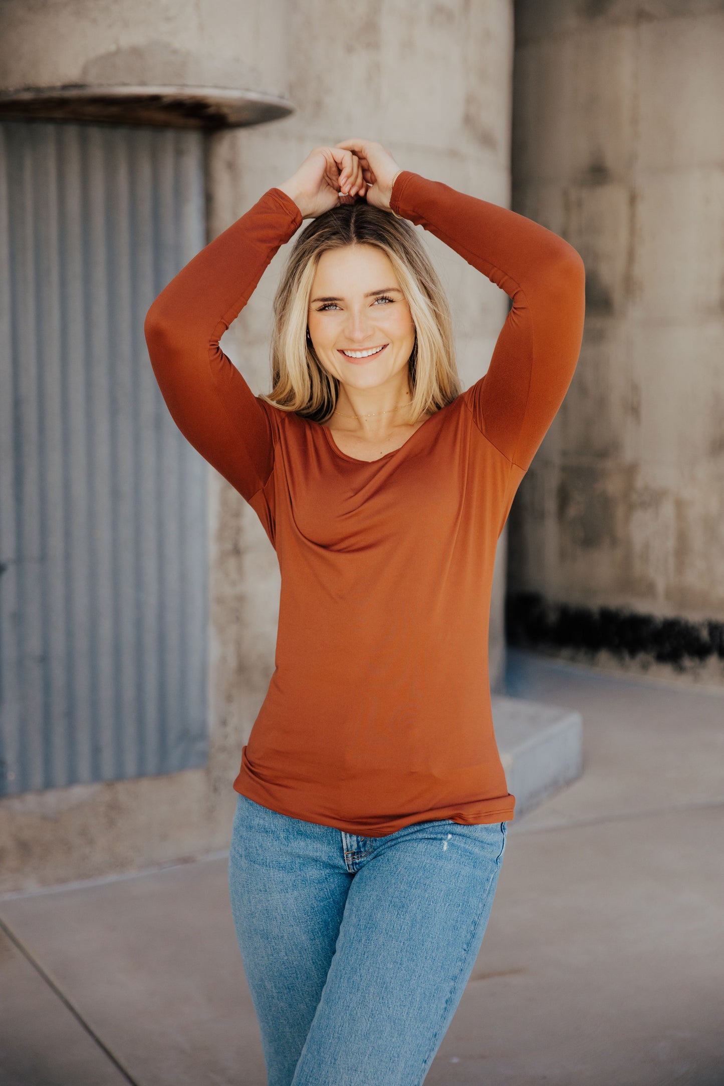 SOFT LONG SLEEVE TEE IN PAPRIKA