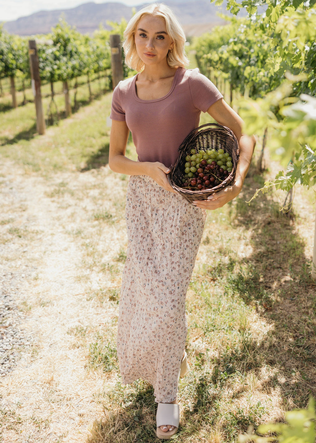 MAXI SKIRT IN SUNBAKED DAHLIA FINAL SALE