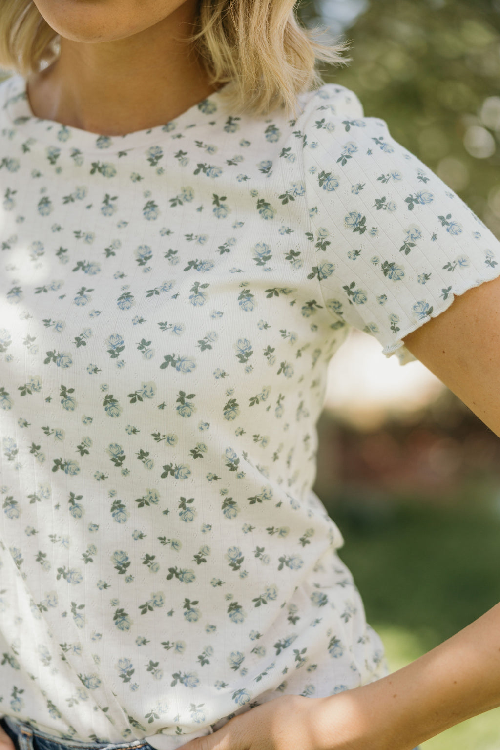 LETTUCE EDGE TEE IN DREAMDEW BLUE