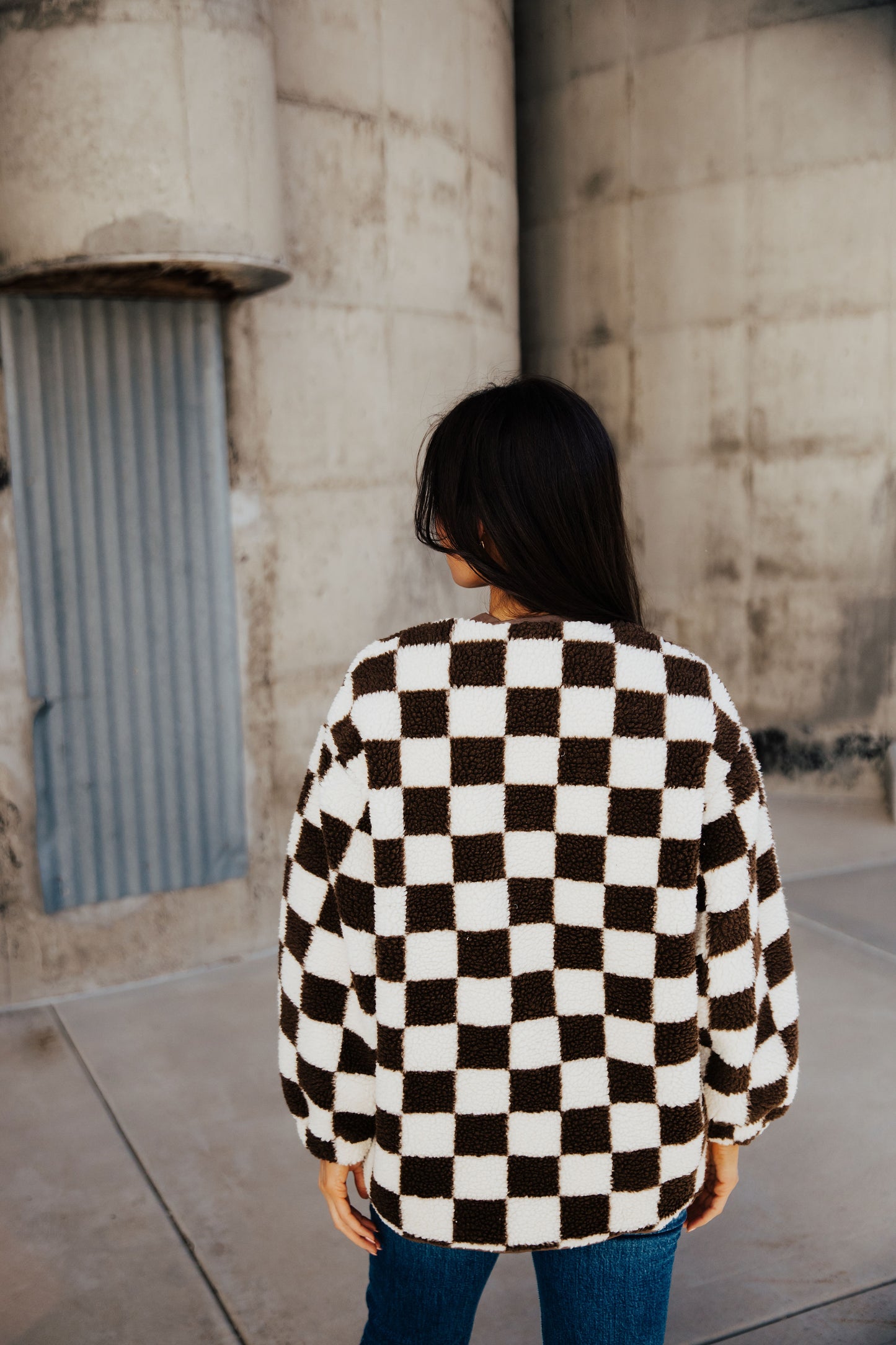 CHECKERED JACKET IN BROWN