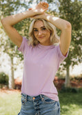 SHORT SLEEVE RIBBED TEE IN HYDRANGEA FINAL SALE