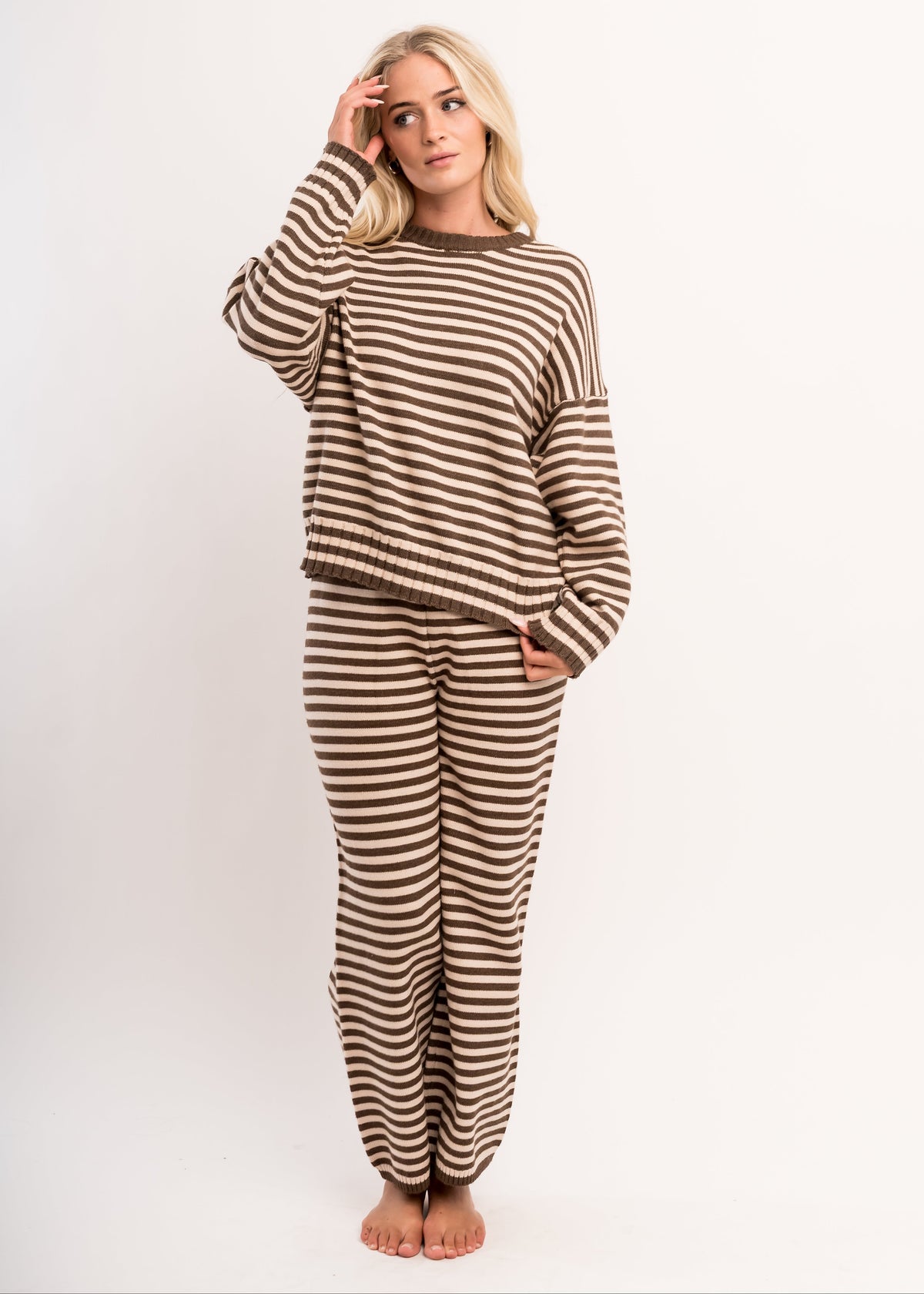 CAMPUS SWEATER PANT IN IVY STRIPE
