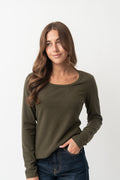 LONG SLEEVE SCOOP TEE IN MOUNTAIN VIEW
