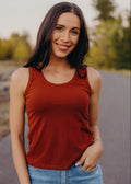SCOOP NECK TANK TOP IN AUTUMN SPICE