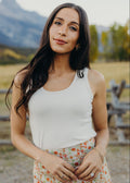 SCOOP NECK TANK TOP IN VANILLA BEAN